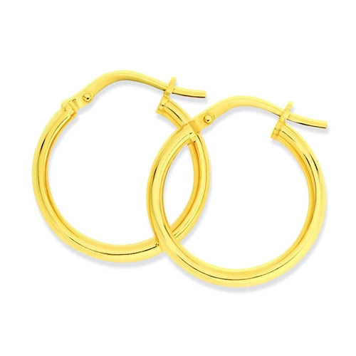 9ct Gold Silver Bonded Hoop Earrings