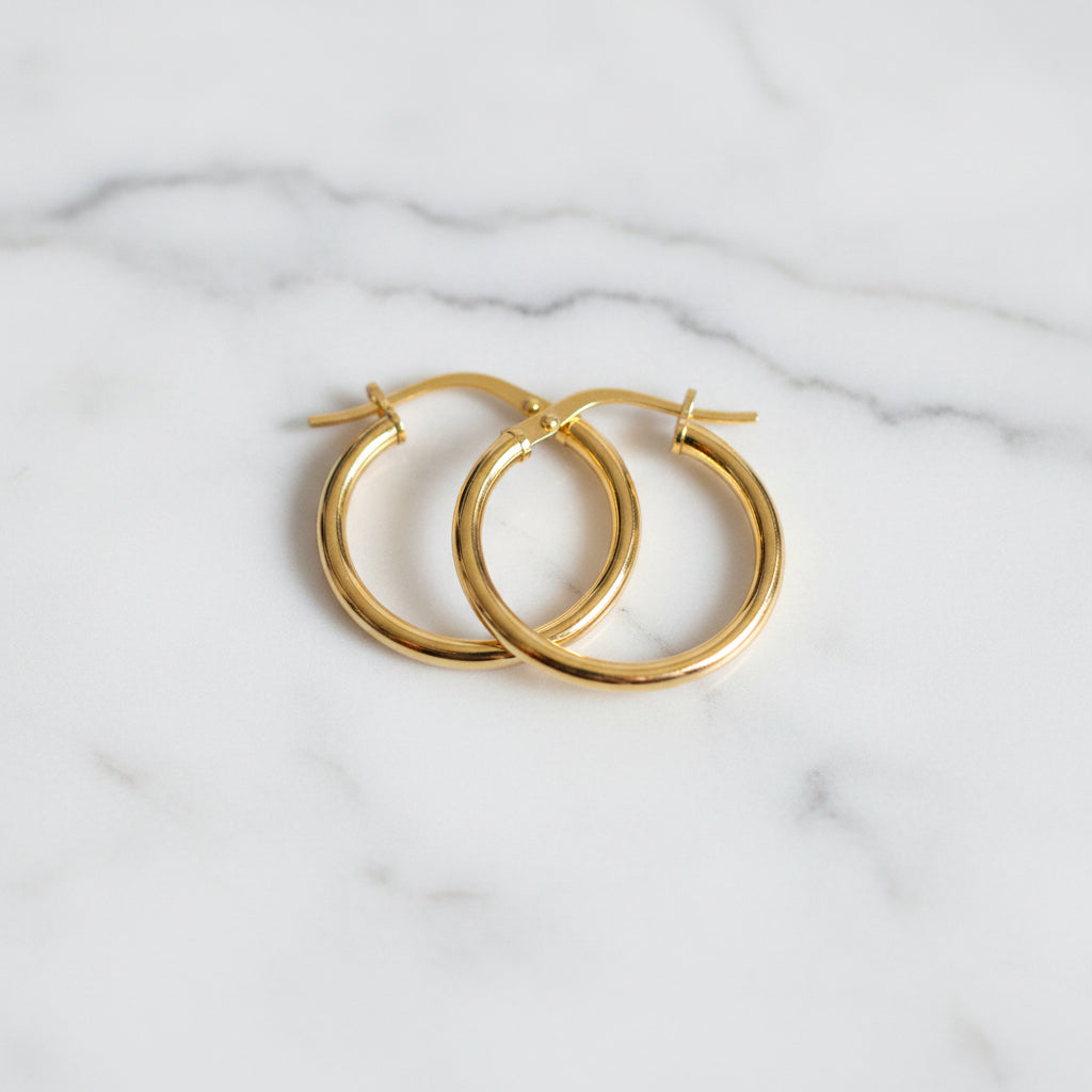 9ct Gold Silver Filled Hoop Earrings