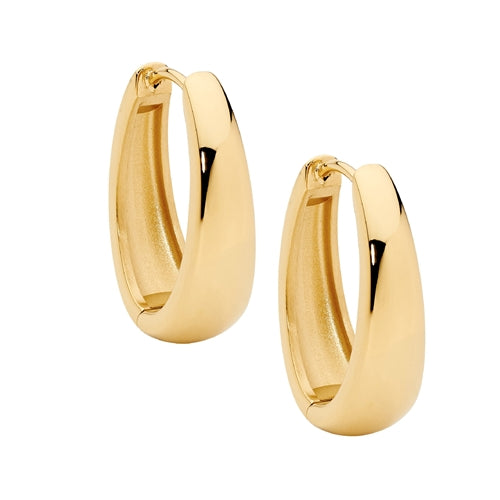 Ellani Stainless Steel Tapered Huggie Earrings - Gold
