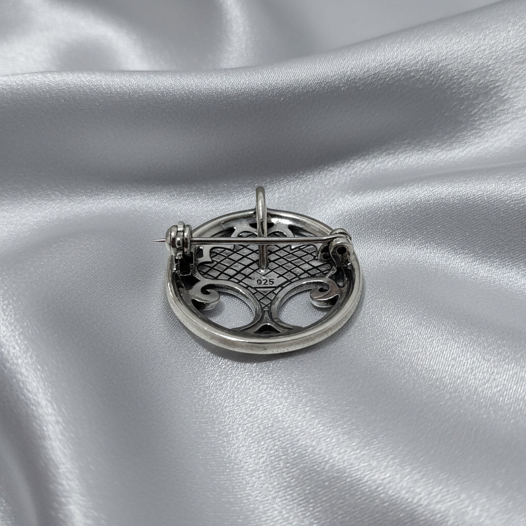 Sterling Silver & Marcasite Tree of Life Brooch