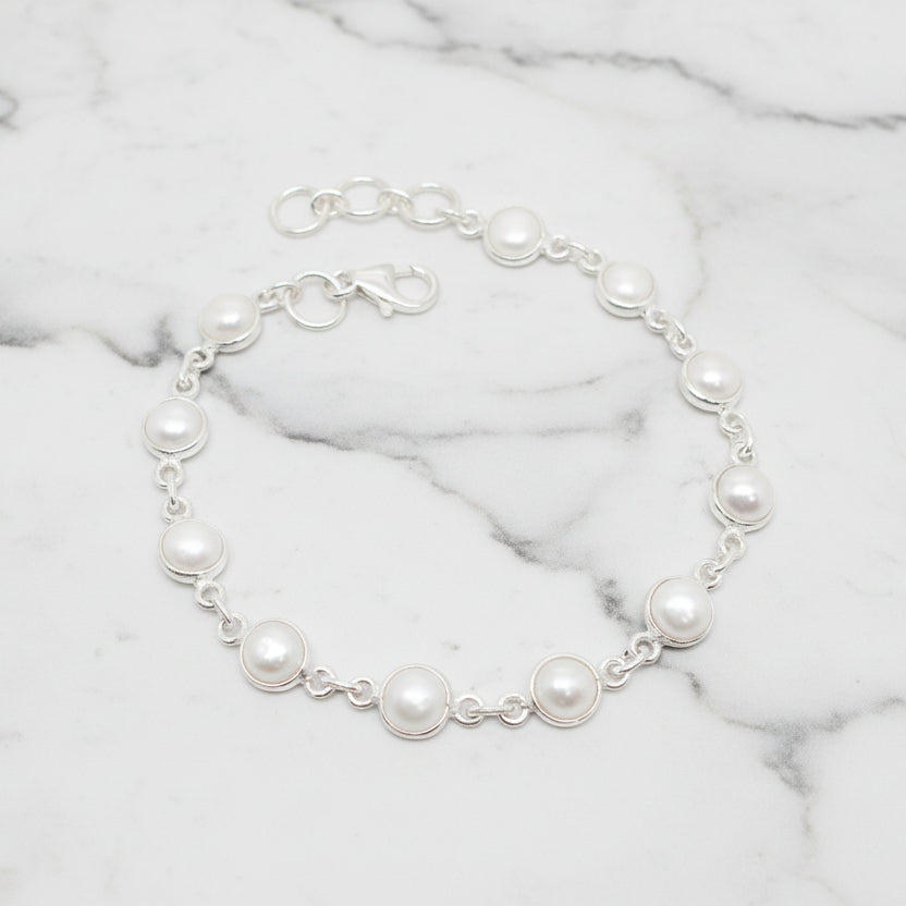Sterling Silver & Pearl Bracelet
