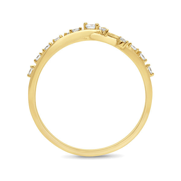 9ct Gold Diamond Set Celebration Ring - Size O
