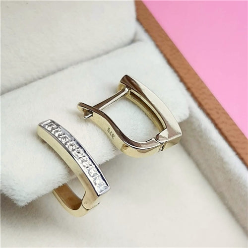 9ct Gold & Diamond Huggie Earrings