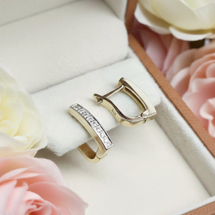 9ct Gold & Diamond Huggie Earrings