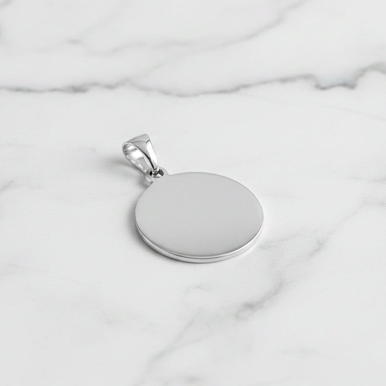 Sterling Silver 16mm Round Disc Pendant