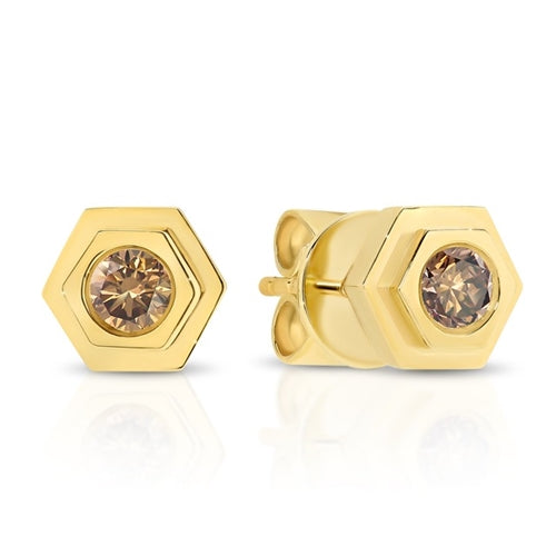9ct Gold Honeycomb ACD Earrings