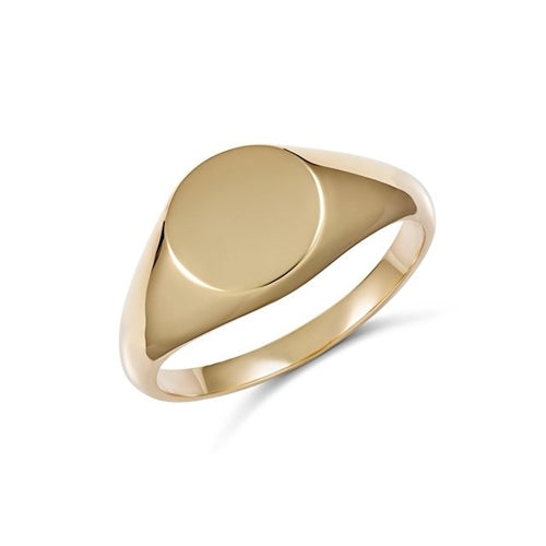 9ct Gold 10mm Round Top Ring - Size V