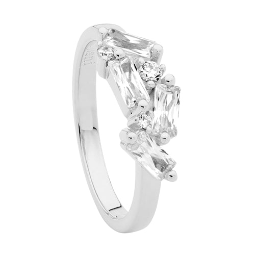 Ellani Staggered CZ Ring - Size 7 (N.5)