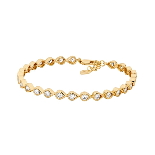 Ellani Sterling Silver CZ Bracelet - Gold
