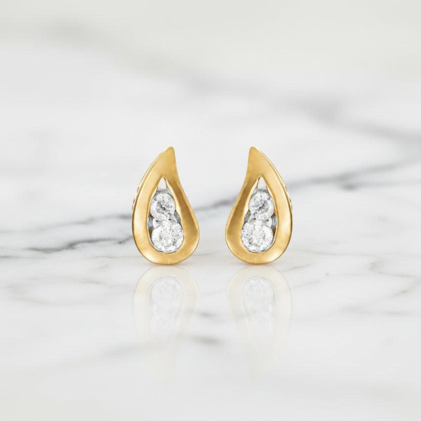 9ct Gold & Diamonds 'Souls' Stud Earrings