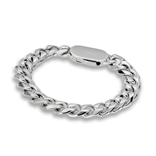 BLAZE Stainless Steel 10mm Cuban Link Bracelet with Shark Clasp