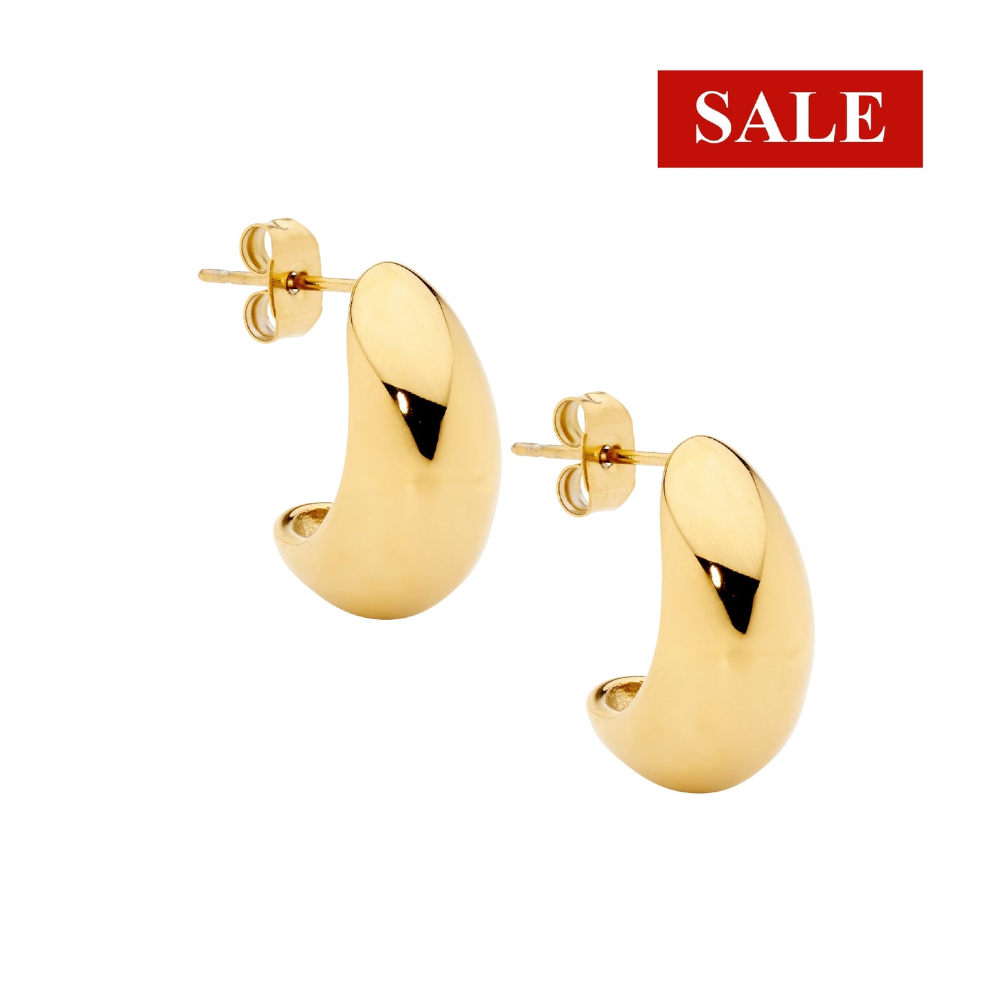 CLEARANCE Ellani Stainless Steel Teardrop Stud Earrings - Gold RRP $59