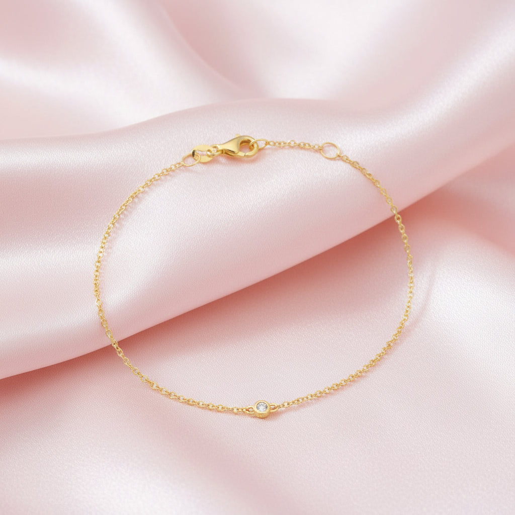 9ct Gold 0.03ct Lab Grown Diamond Bracelet