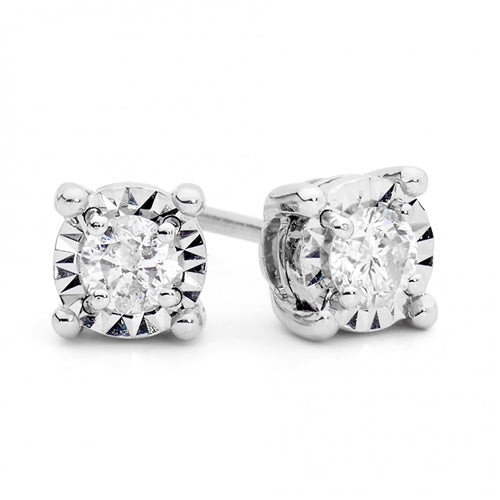 9ct White Gold Argyle Diamond Stud Earrings