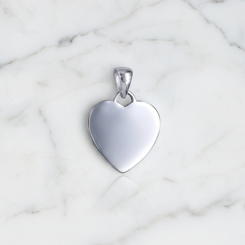 Sterling Silver Heart Engraving Pendant