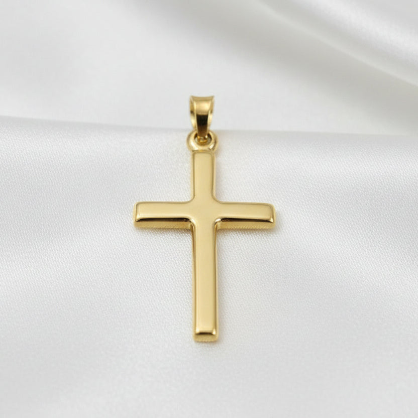 9ct Gold Hollow Plain Cross Pendant