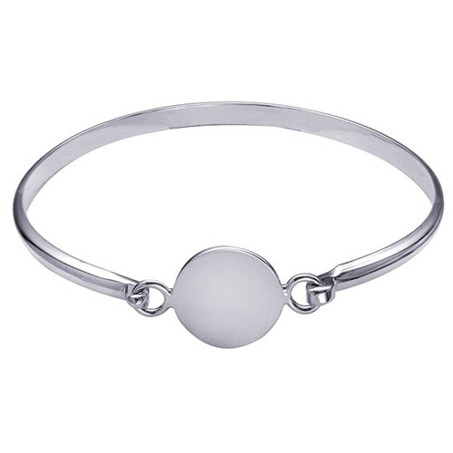 Sterling Silver Bangle with 16mm Round Engraving Shape