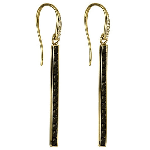 9ct Gold Onyx & Diamond Set Drop Earrings