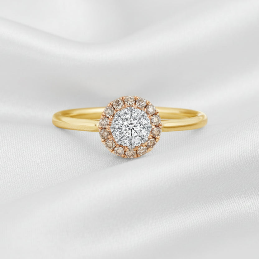 9ct Gold 'Neptune' Australian Chocolate Diamond Ring - Size J