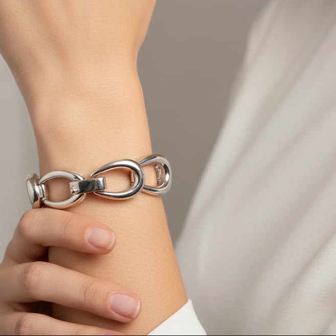 Sterling Silver 'U' Link Bracelet - 20cm