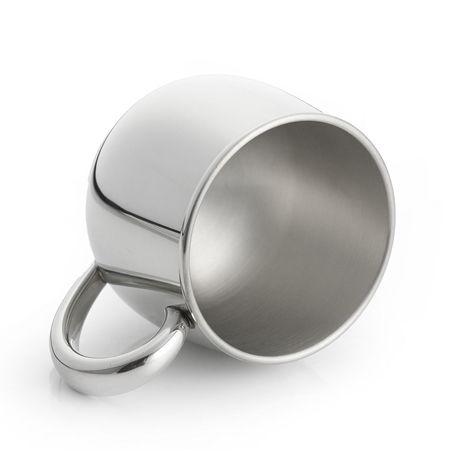 Royal Selangor pewter baby mug with rounded shape.