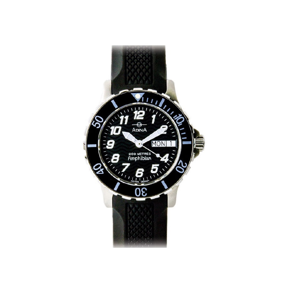 ADINA Ladies Amphibian Dive Watch - Black/Black