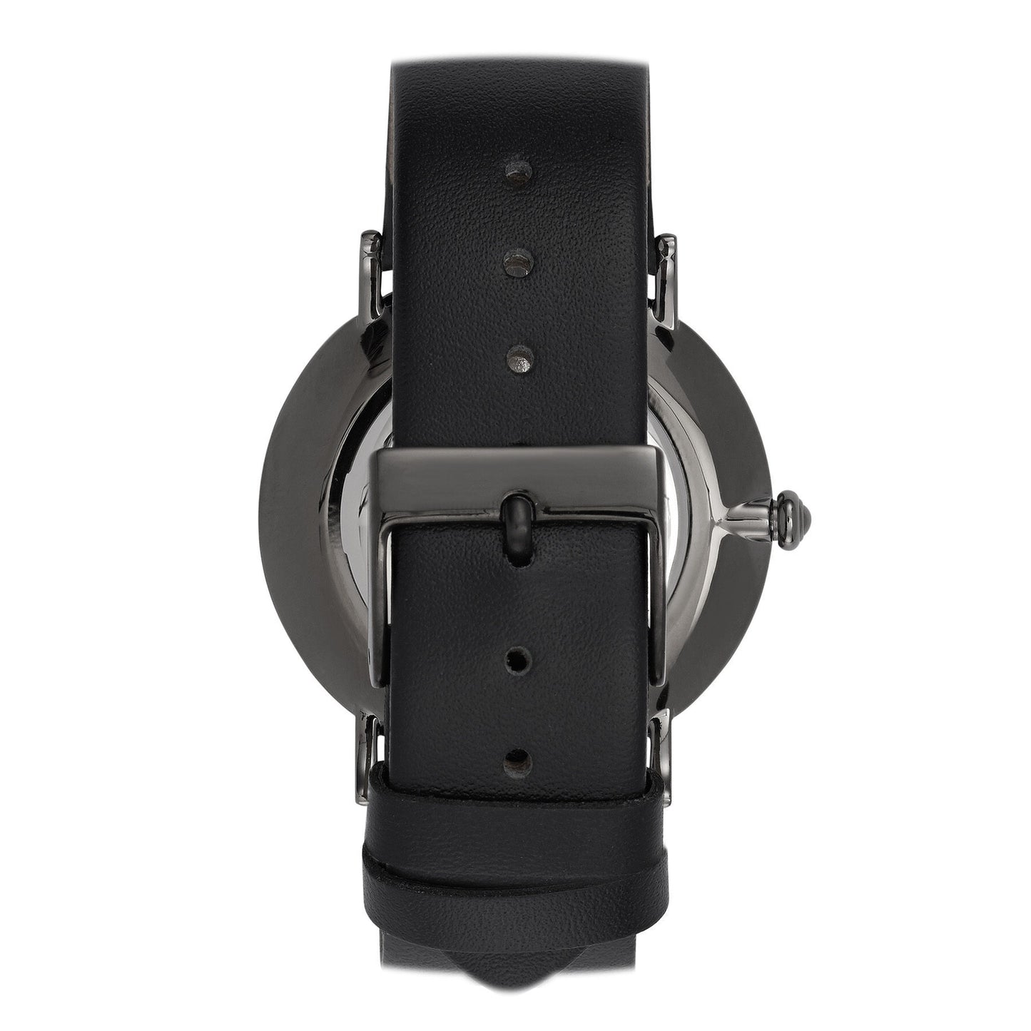 ADINA Kensington CT104 Gun Metal/Black Leather Band