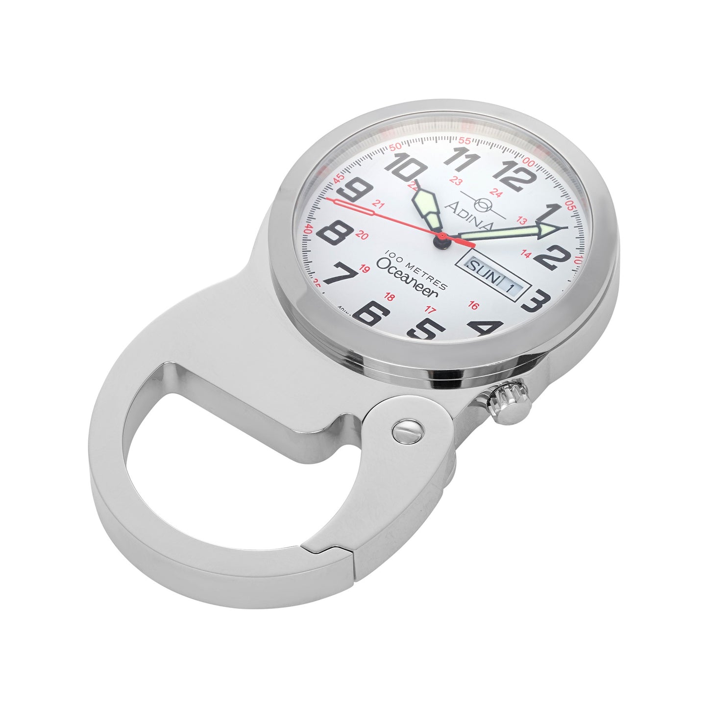 ADINA Carabiner CT134 Adventure Watch - White Silver