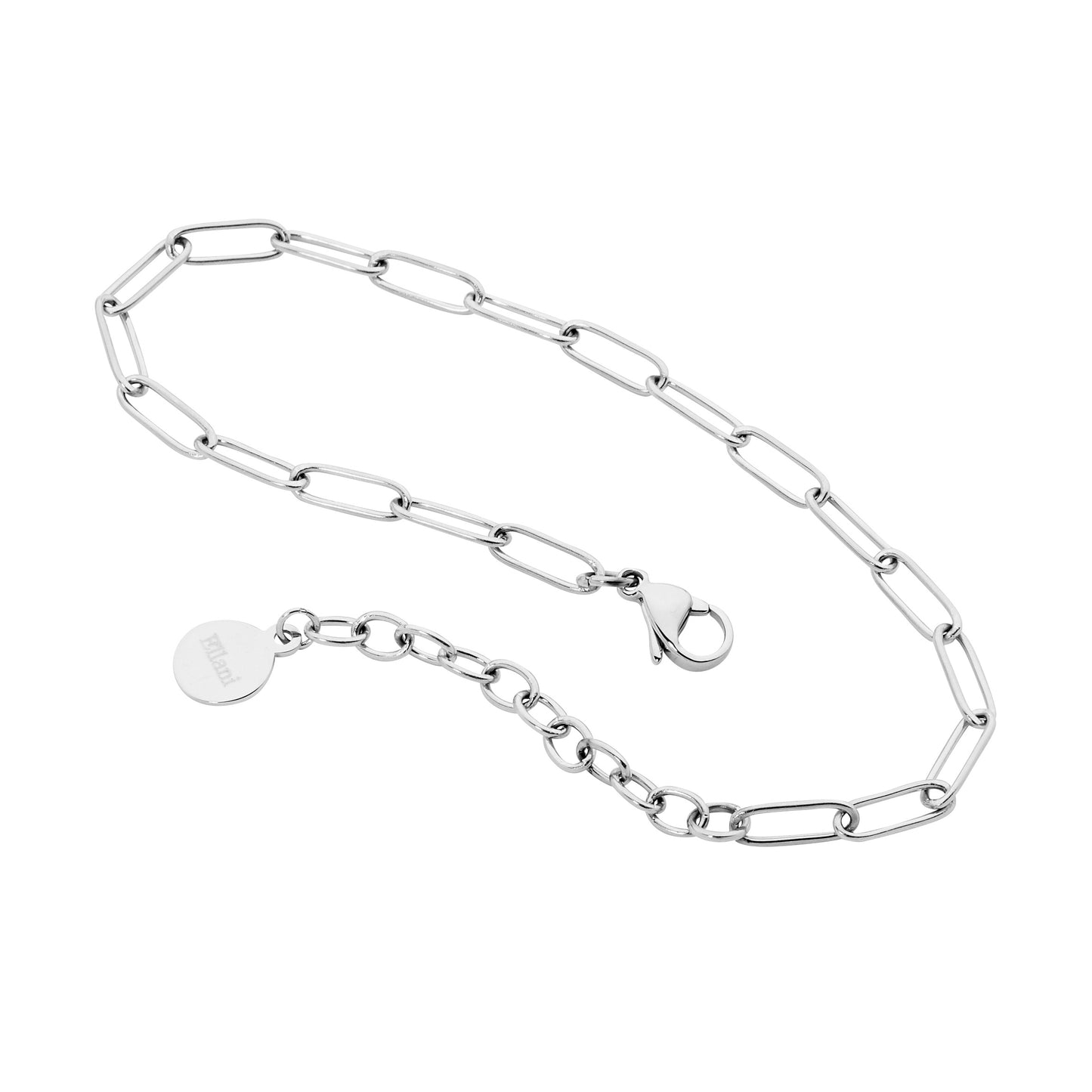 Ellani S/Steel Paperclip Chain Bracelet - Silver