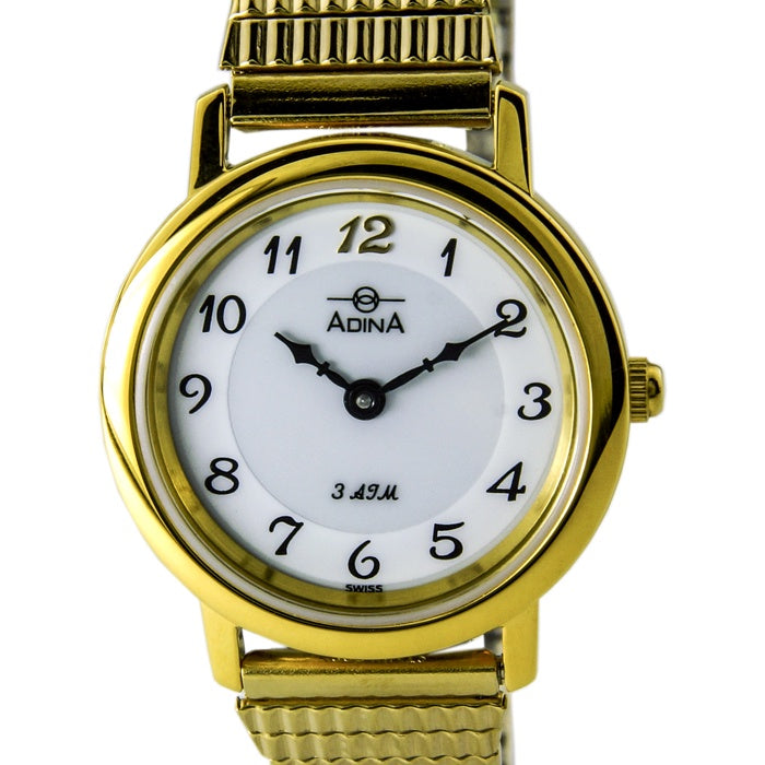 ADINA Ladies NK40 Flex Band Watch - Gold/White
