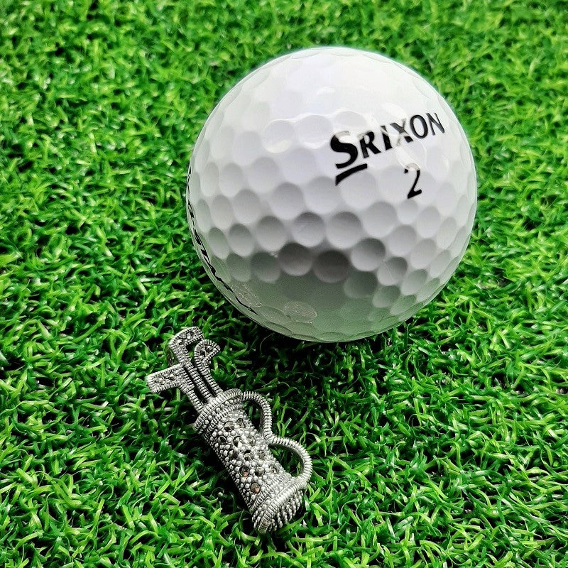 LOONA Sterling Silver & Marcasite Golf Brooch