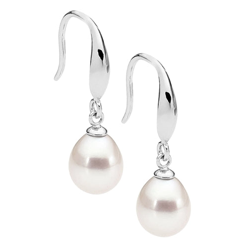 Ellani Sterling Silver FWP Drop Earrings