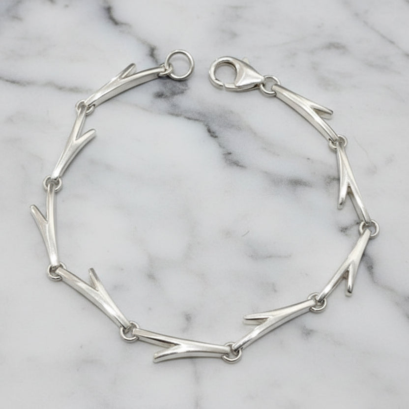 Sterling Silver Branch Link Bracelet - 16cm