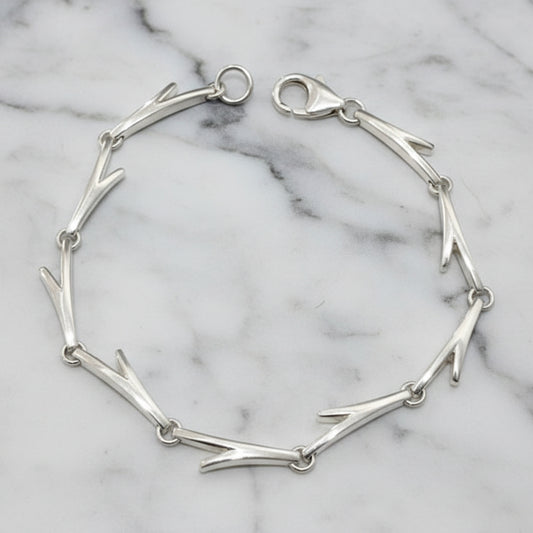 Sterling Silver Branch Link Bracelet - 16cm