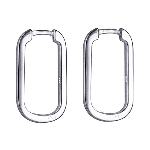 Sterling Silver Rectangular Huggie Earrings
