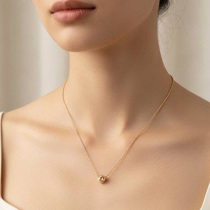 Russ Studios 0.50ct Australian 'Chocolate' Diamond 9ct Yellow Gold Bezel Pendant Necklet