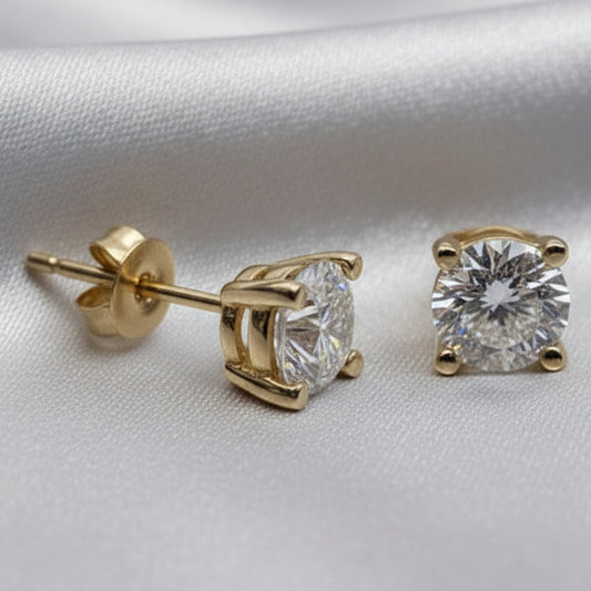9ct Gold Lab Grown Diamond Stud Earrings TDW 2.16ct