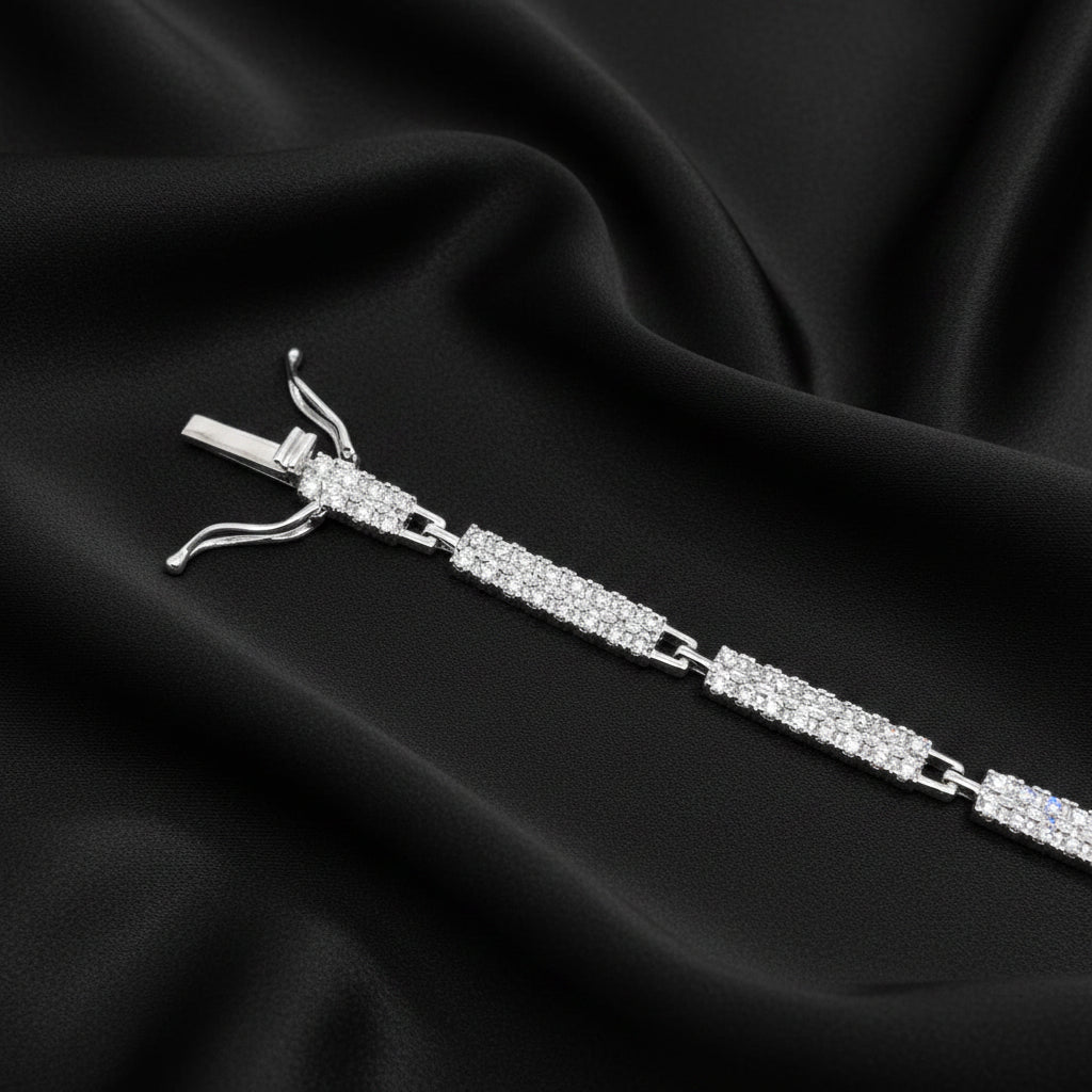 18ct White Gold Diamond Set Bar Bracelet
