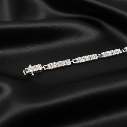 18ct White Gold Diamond Set Bar Bracelet