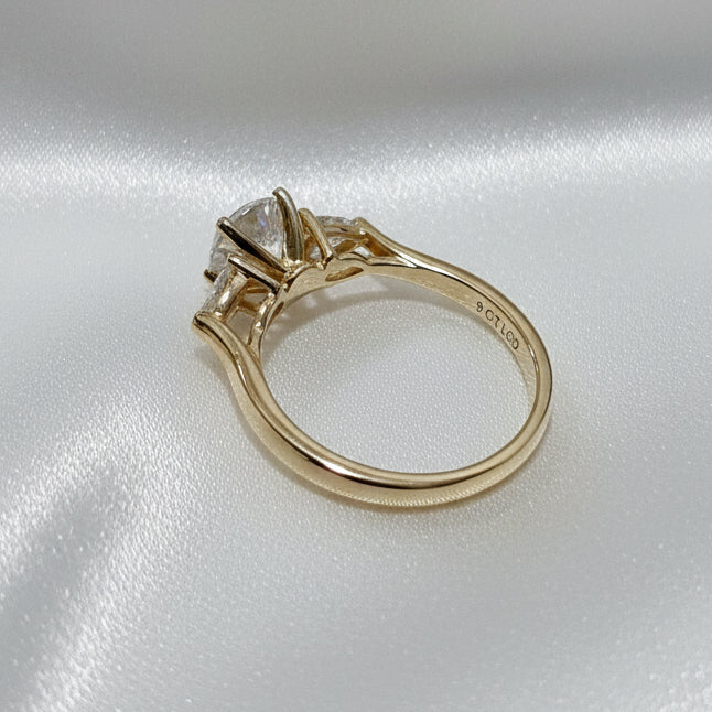9ct Gold Trilogy Lab Grown Diamond Ring - Size N