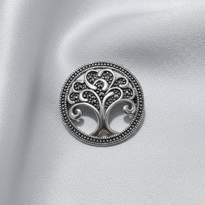 Sterling Silver & Marcasite Tree of Life Brooch