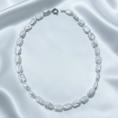 Keshi Style Rectangle FWP Strand with Sterling Silver Bolt Clasp - 45cm