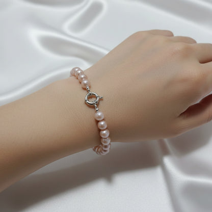 8-9mm Pink Freshwater Pearl Bracelet - 21cm Length
