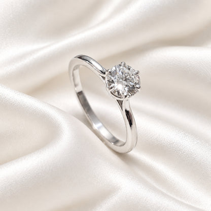 Russ Studios 9ct White Gold 0.59ct Lab Diamond Solitaire Ring - Size M