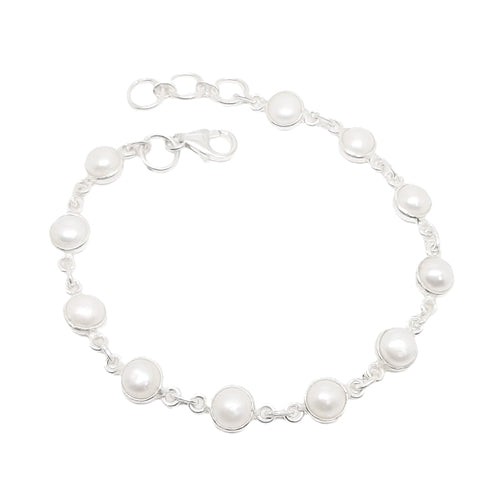 Sterling Silver & Pearl Bracelet