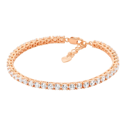 Ellani RGP Sterling Silver 3.5mm CZ Tennis Bracelet