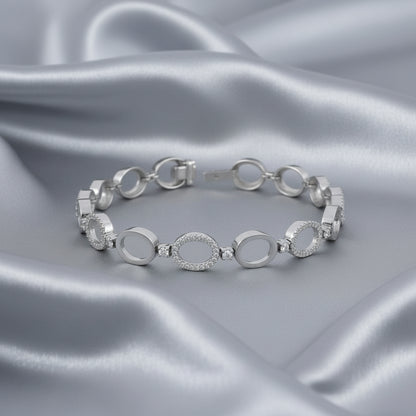 9ct White Gold Diamond Set Bracelet