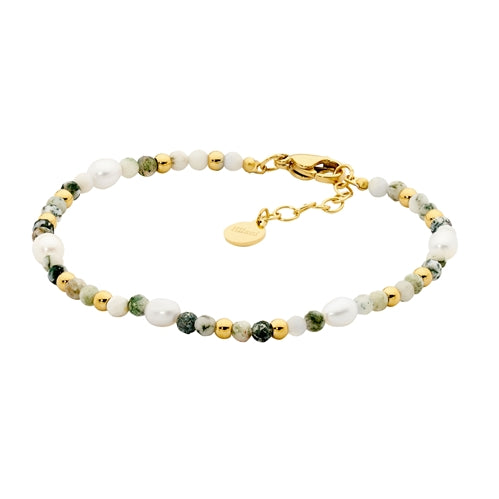 Ellani Tree Agate & FWP S/Steel Bracelet