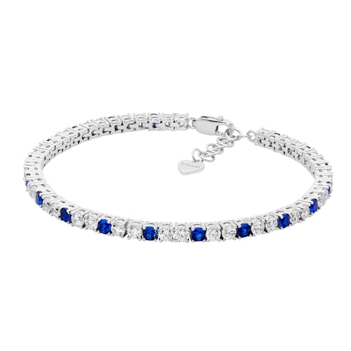 Ellani Blue & White CZ Tennis Bracelet