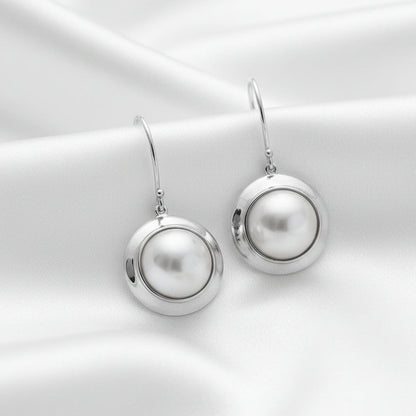 Sterling Silver Mystic Mabe Pearl Drop Earrings